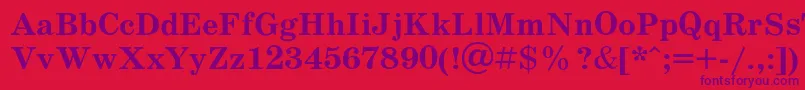 SchoolbookBold-fontti – violetit fontit punaisella taustalla