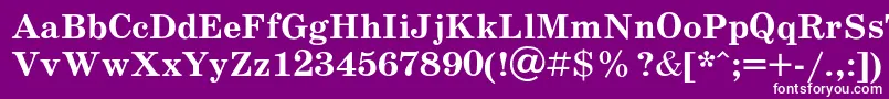 SchoolbookBold-fontti – valkoiset fontit violetilla taustalla
