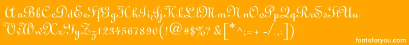 L730ScriptRegular-Schriftart – Weiße Schriften auf orangefarbenem Hintergrund