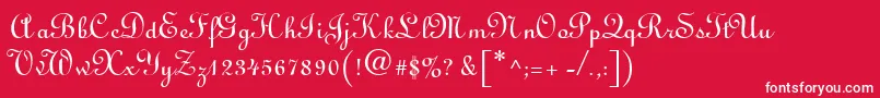 L730ScriptRegular Font – White Fonts on Red Background