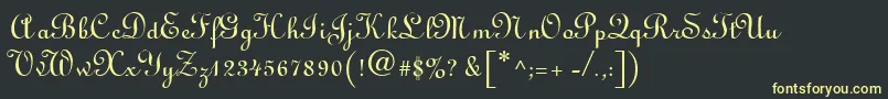 フォントL730ScriptRegular – 黒い背景に黄色の文字