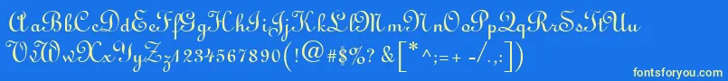 フォントL730ScriptRegular – 黄色の文字、青い背景