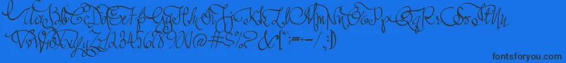 AustieBostAllMyLove Font – Black Fonts on Blue Background