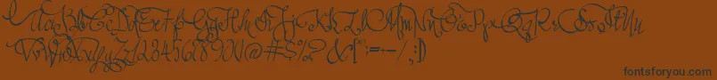 AustieBostAllMyLove-Schriftart – Schwarze Schriften auf braunem Hintergrund
