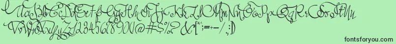 AustieBostAllMyLove Font – Black Fonts on Green Background