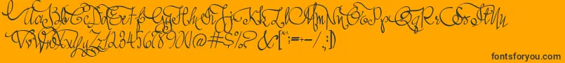 AustieBostAllMyLove Font – Black Fonts on Orange Background