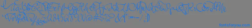 Шрифт AustieBostAllMyLove – синие шрифты на сером фоне