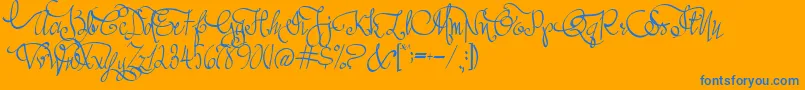 AustieBostAllMyLove Font – Blue Fonts on Orange Background