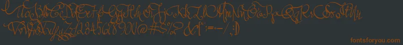 AustieBostAllMyLove Font – Brown Fonts on Black Background