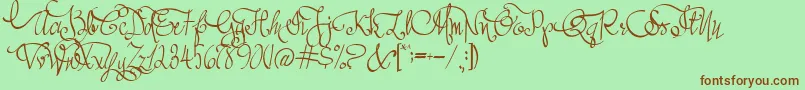 AustieBostAllMyLove Font – Brown Fonts on Green Background