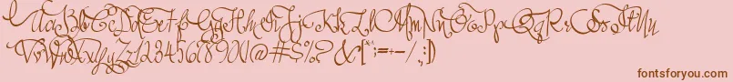 AustieBostAllMyLove Font – Brown Fonts on Pink Background