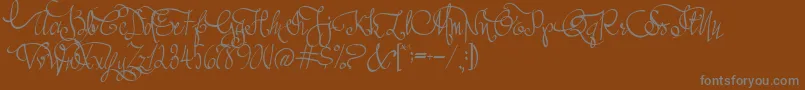 Шрифт AustieBostAllMyLove – серые шрифты на коричневом фоне