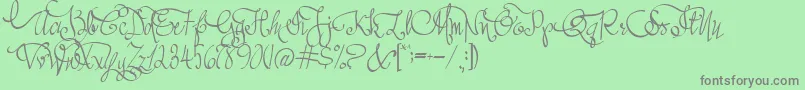 AustieBostAllMyLove Font – Gray Fonts on Green Background