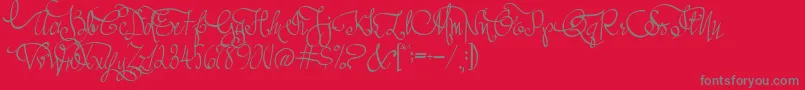 AustieBostAllMyLove Font – Gray Fonts on Red Background