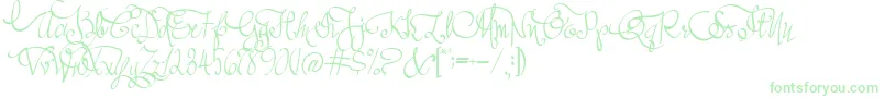 AustieBostAllMyLove Font – Green Fonts on White Background