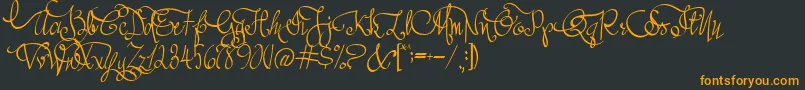 AustieBostAllMyLove-Schriftart – Orangefarbene Schriften auf schwarzem Hintergrund