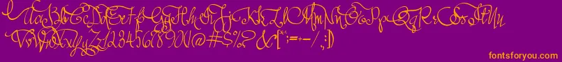 AustieBostAllMyLove Font – Orange Fonts on Purple Background