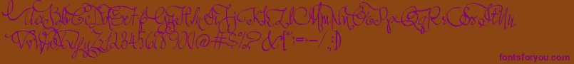 AustieBostAllMyLove Font – Purple Fonts on Brown Background