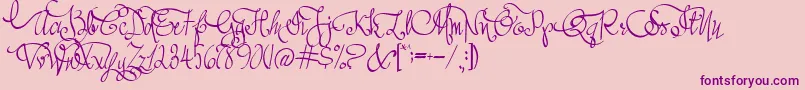 AustieBostAllMyLove Font – Purple Fonts on Pink Background