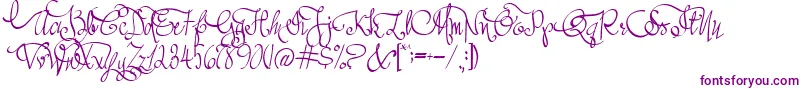 AustieBostAllMyLove Font – Purple Fonts on White Background