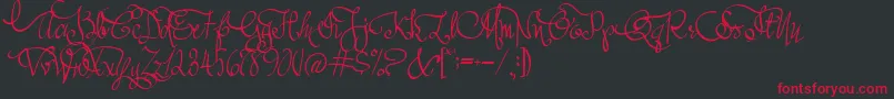 AustieBostAllMyLove Font – Red Fonts on Black Background