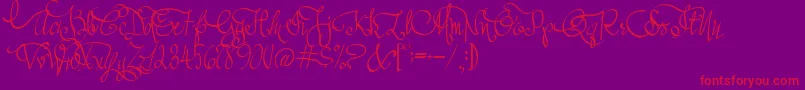 AustieBostAllMyLove Font – Red Fonts on Purple Background