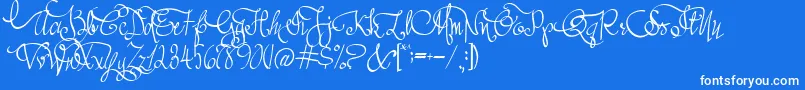 AustieBostAllMyLove Font – White Fonts on Blue Background