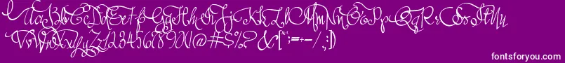 AustieBostAllMyLove-Schriftart – Weiße Schriften auf violettem Hintergrund