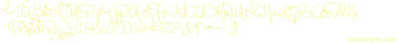 AustieBostAllMyLove Font – Yellow Fonts on White Background