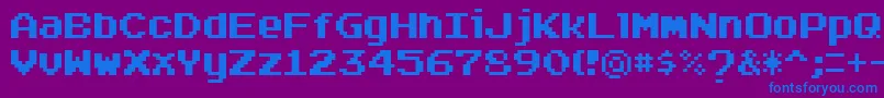 Arcadepi Font – Blue Fonts on Purple Background