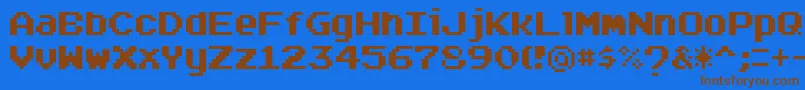 Arcadepi Font – Brown Fonts on Blue Background