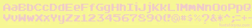 Шрифт Arcadepi – розовые шрифты на жёлтом фоне