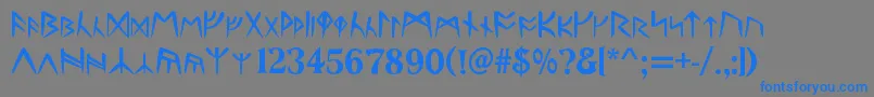 Runes-Schriftart – Blaue Schriften auf grauem Hintergrund