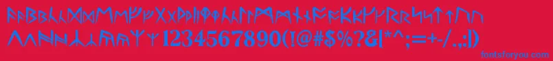 Runes Font – Blue Fonts on Red Background