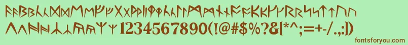 Runes Font – Brown Fonts on Green Background