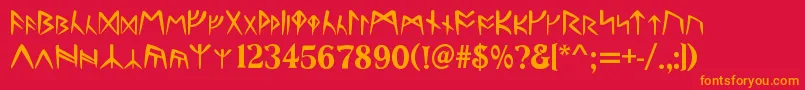 fuente Runes – Fuentes Naranjas Sobre Fondo Rojo