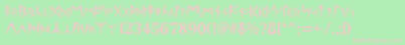 Runes Font – Pink Fonts on Green Background