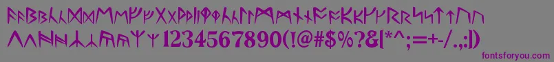 Runes Font – Purple Fonts on Gray Background