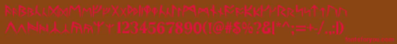Runes Font – Red Fonts on Brown Background