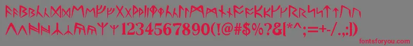 Runes-Schriftart – Rote Schriften auf grauem Hintergrund