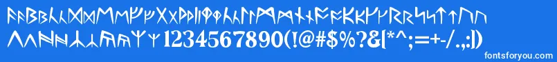 フォントRunes – 青い背景に白い文字