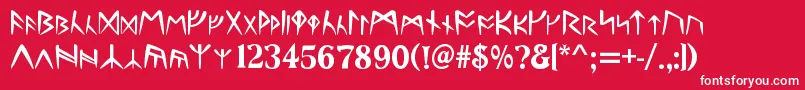Runes Font – White Fonts on Red Background