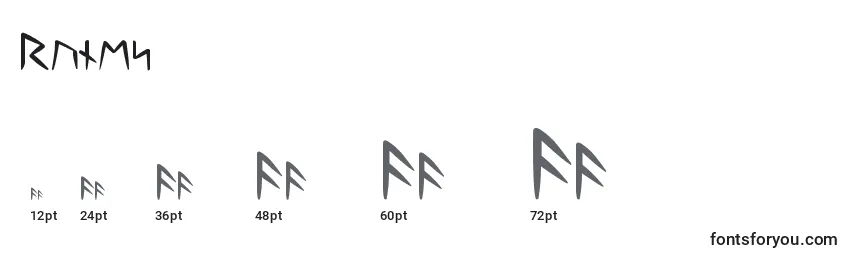 Größen der Schriftart Runes