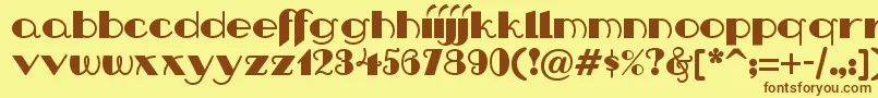 Nipandtucknf Font – Brown Fonts on Yellow Background