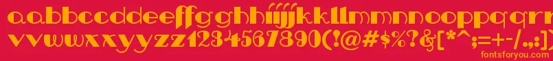 Nipandtucknf Font – Orange Fonts on Red Background