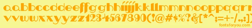 Nipandtucknf Font – Orange Fonts on Yellow Background