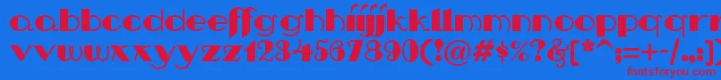 フォントNipandtucknf – 赤い文字の青い背景