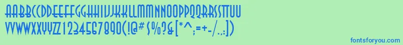 AnastasiaRegular-Schriftart – Blaue Schriften auf grünem Hintergrund
