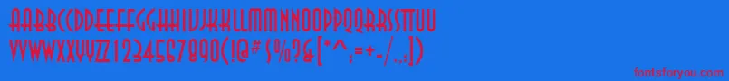 フォントAnastasiaRegular – 赤い文字の青い背景