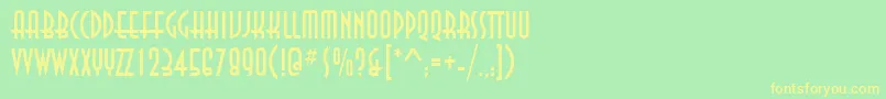 フォントAnastasiaRegular – 黄色の文字が緑の背景にあります